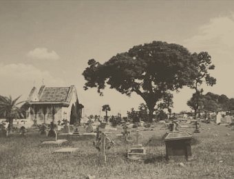 Palavarum Cemetery, Madras St. Stephen's 'old English' cemetery, burial place of Arthur George Ingram, photographed about 1952. Regrettably this cemetery was allowed to fall into total...